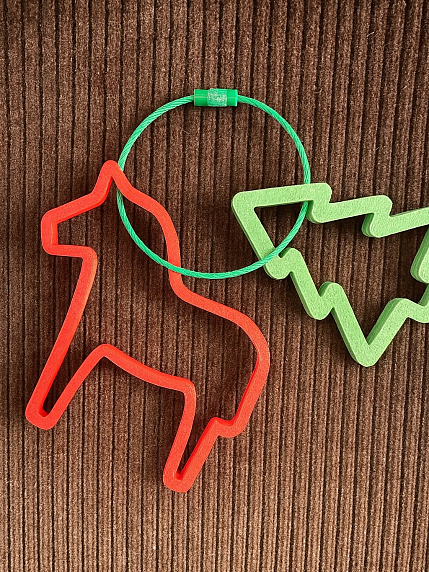 Брелок, обвес на сумку «Лошадка с ёлочкой», красный, 7 см, фото 4.