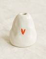 Подсвечник для тонких свечей «Сердечки», красный, керамика, превью фото 1