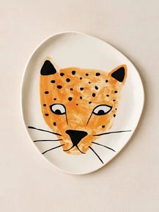 Тарелка ручной работы «Леопард», 17 x 20 см