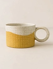 Кружка ручной работы «Вафельная», бежевая, керамика, 300 мл