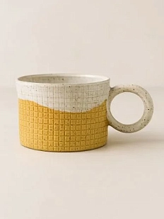 Кружка ручной работы «Вафельная», бежевая, керамика, 300 мл