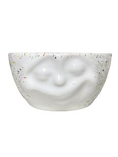 Миска ручной работы с личиком, разноцветная, керамика, 11 см
