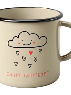 Кружка эмалированная «Тучка», кремовая, 400 мл