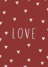 Открытка «Love» с сердечками, А6