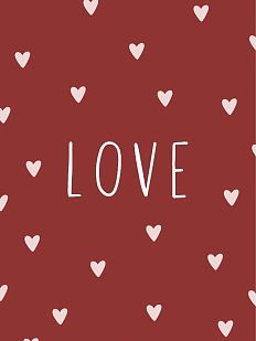 Открытка «Love» с сердечками, А6