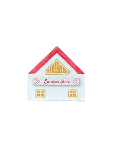 Домик из дерева интерьерный, бело-красный