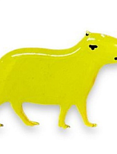 Брошь ручной работы «Капибара» салатовая, дерево