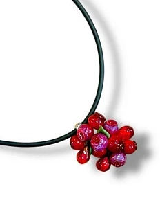 Колье ручной работы Керко со стеклянными ягодками «Компот»