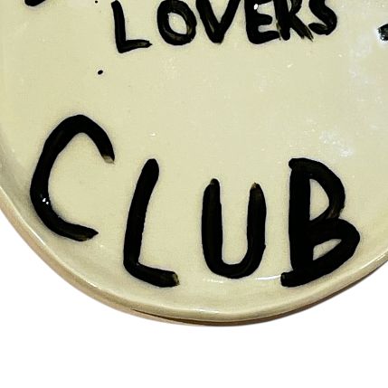 Тарелка ручной работы «Spaghetti lovers club», керамика, 18 см, фото 2.