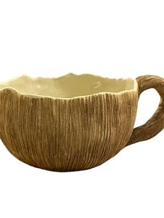 Кружка ручной работы Катя Вебер «Кокос» с сердечком внутри, коричневая, керамика, 450 мл