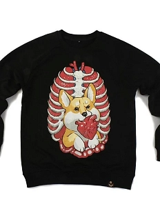 Свитшот с корги «Похититель сердец», XL муж.