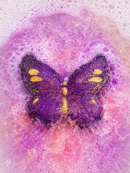 Бомбочка для ванны Nyash Nyash «Бабочка», фиолетовая, фото 2.