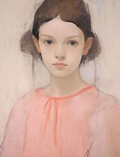 Постер интерьерный «Девочка в розовом», А3