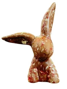 Статуэтка ручной работы Кролик, красно-коричневая, керамика