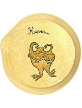 Тарелка ручной работы с лягушкой «Ждемс», керамика