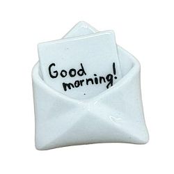 Магнит ручной работы конверт с пожеланием «Good morning!», керамика