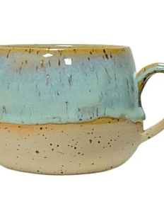 Кружка-капелька мини, зелёная, керамика, 130 мл