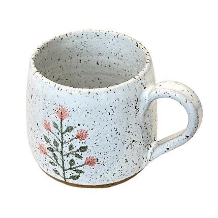 Кружка ручной работы Розовый цветок, керамика, 300 мл, фото 3.