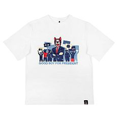 Оверсайз футболка Barking Store «Good boy for president », L, белый