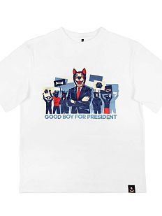 Оверсайз футболка Barking Store «Good boy for president », XL, белый