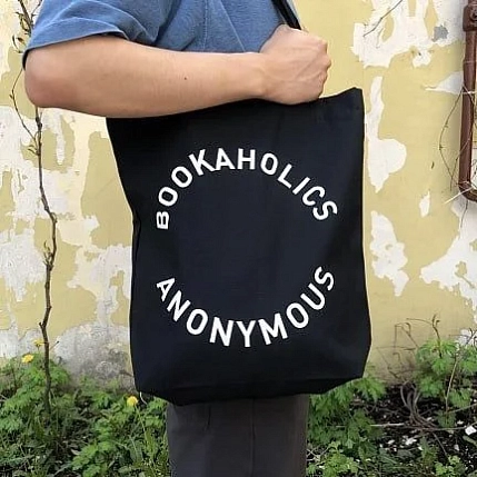 Сумка шоппер «Bookaholics anonymous», чёрный, фото 2.