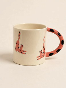 Кружка ручной работы Настянорм керамика «Леопард на чилле», полуфарфор, 450 мл