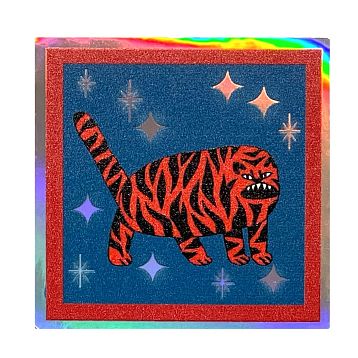 Стикер «Тигр и звёзды», фото 1.