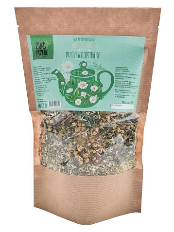 Травяной чай Дико Вкусно «Мята и ромашка» тонизирующий, 90 гр, фото 1.