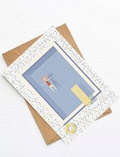 Открытка «Девушка в бассейне», А6