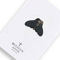 Брошь ручной работы Bulygin «Моль», фарфор, чёрно-серебристая