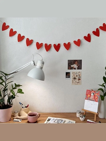 Гирлянда «Сердечки алые», фото 2.