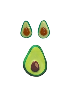 Набор украшений Радость Рядом «Авокадо», полимерная глина, зеленый