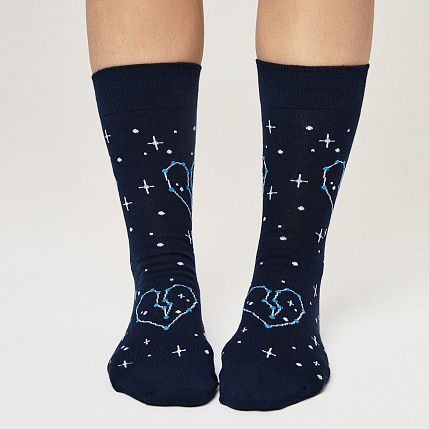 Носки «Ты мой космос», р-р 42-46, синие, фото 3.