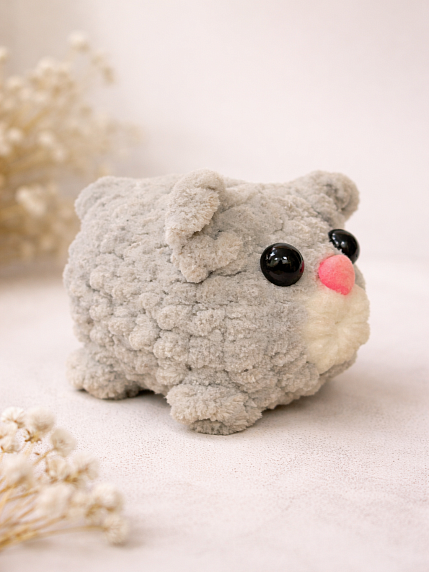 Плюшевая игрушка «Котик», серый, фото 2.