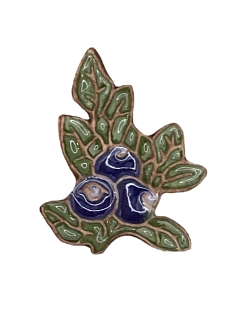 Брошь ручной работы «Черника», Partala ceramics