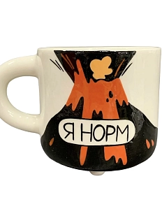 Кружка Звер ручной работы «Я норм», белая, керамика, 350 мл