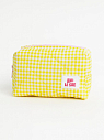 Косметичка ручной работы «Bebesss», жёлтая клетка, превью фото 2