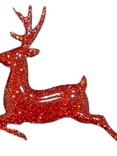 Брошь ручной работы «Олень», красная, дерево