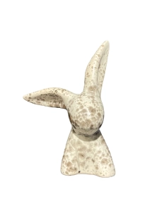 Статуэтка ручной работы Кролик, бежево-серая, керамика