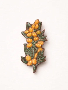 Брошь ручной работы «Облепиха», Partala ceramics