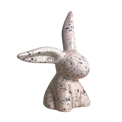 Статуэтка ручной работы Кролик, розово-серая, керамика, фото 2.