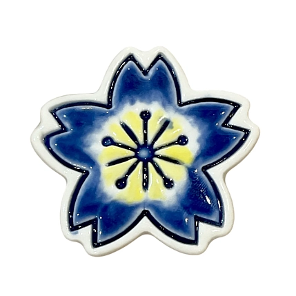 Брошь ручной работы Ceramission «Синий цветочек», керамика, фото 1.