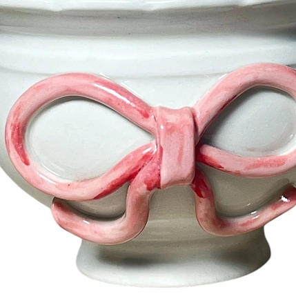 Чашка для чая ручной работы Slowday Ceramics «Бантик», белая, полуфарфор, 250 мл, фото 2.