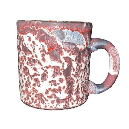 Кружка ручной работы NF ceramics «Нормально делай нормально будет», розово-серая, керамика, 440 мл, фото 2.