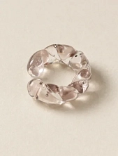 Кафф Лампджой с переплетением, стекло, глянцевый, розовый