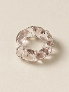 Кафф Лампджой с переплетением, стекло, глянцевый, розовый