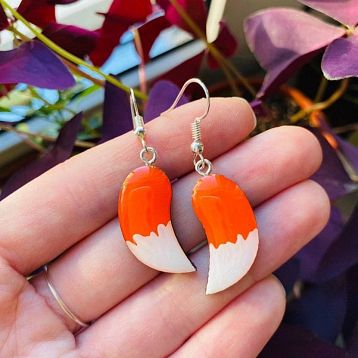 Серьги «Лисий хвостик», дерево, фото 3.