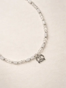 Чокер ручной работы Идеальное совпадение «Серебристый крендель», белый