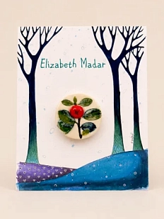 Брошь ручной работы Elizabeth Madar Ягода, керамика