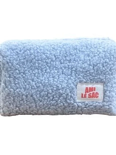 Косметичка ручной работы АМИ (Ami lé sac) «Bebesss», голубая, барашек